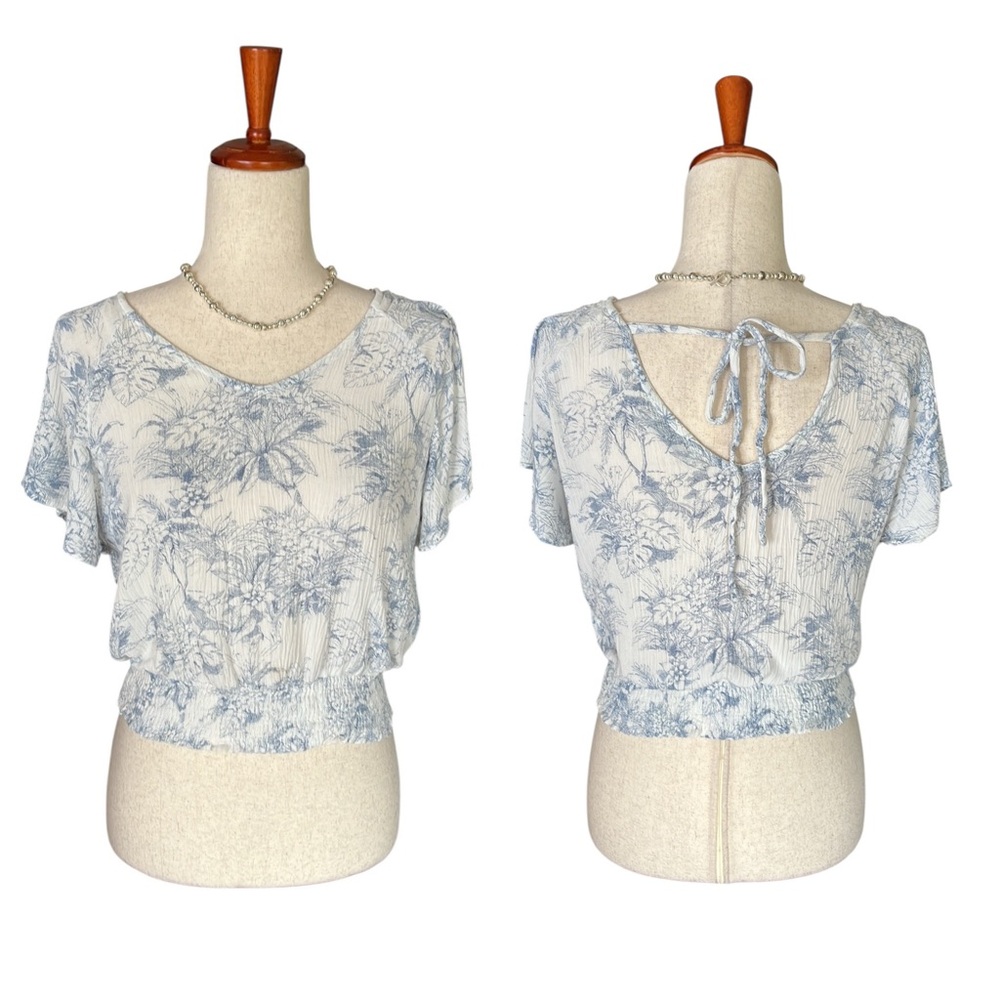 Paper Crane Floral Smock Waist Blouse